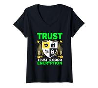 Women's Trust is Good Encryption Cyber Security Privacy V-Neck T-Shirt