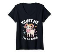 Womens Trust Me I’m an Aries Cosmic Zodiac V-Neck T-Shirt