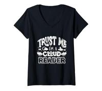 Women's Trust Me Im A Cloud Reader Weather Forecaster Weatherman V-Neck T-Shirt