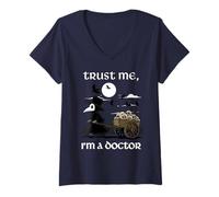 Womens Trust Me I'm A Doctor Funny Death Medieval Plague Doctor V-Neck T-Shirt