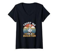 Womens Trust Me I'm A Ducktor Veterinarian Medical Puns ----- V-Neck T-Shirt