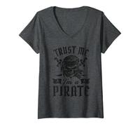 Womens Trust Me I'm a Pirate V-Neck T-Shirt