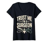Women's Trust Me I'm A Surgeon Funny Surgery Doctor V-Neck T-Shirt