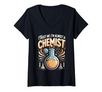 Women's Trust Me I'm Almost a Chemist Chemistry Science V-Neck T-Shirt