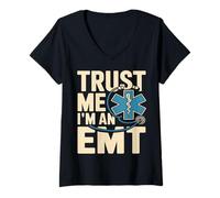 Women's Trust Me I'm an EMT EMS Paramedic Rescue Medic V-Neck T-Shirt