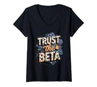 Women's Trust the Beta Rock Climbing Bouldering Climber V-Neck T-Shirt