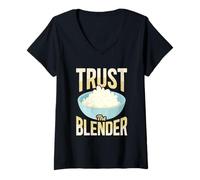 Womens Trust The Blender Cottage Cheese High Protein Recipe V-Neck T-Shirt