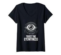 Women's Trust The Eyewitness All Seeing Forest Eye V-Neck T-Shirt