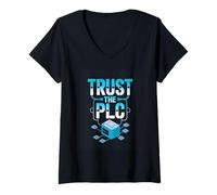 Women's Trust The PLC Automation Engineer PLC Humor V-Neck T-Shirt