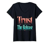 Women's Trust The Release Archery Mantra Bold Serif Typography V-Neck T-Shirt