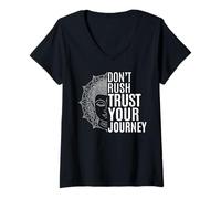 Womens Trust Your Journey Spiritual Buddha Law of Attraction V-Neck T-Shirt