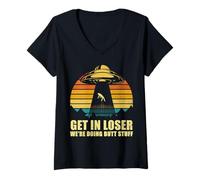 Women's Truth, is Out There Area - 51 Alien UFO V-Neck T-Shirt