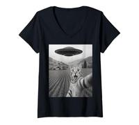 Women's Truth, is Out There Area - 51 Alien UFO V-Neck T-Shirt