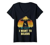 Women's Truth, is Out There Area - 51 Alien UFO V-Neck T-Shirt
