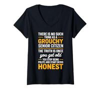 Womens Truth Once You Get Old Old Retired Grouchy Senior Citizen V-Neck T-Shirt