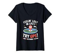 Womens Try GPS! Gods Positioning System Funny Christian God Meme V-Neck T-Shirt