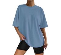 Womens Tshirts, Oversize T-Shirt Tops for Women Letter Printed Short Sleeve Tops Casual Graphic Tee Crew Neck Vintage Chic Ladies Blouse Loose Fit S-XXL Running Tops for Women UK Basic