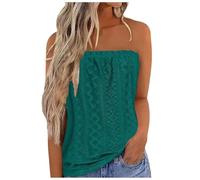 Women's Tube Tops UK Summer Sleeveless Bandeau Tops 2025 Fashion Hollow Out Eyelet Vest Dressy Casual Solid Color Lightweight Blouse Comfy Loose Fit T Shirts