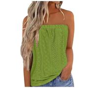 Women's Tube Tops UK Summer Sleeveless Bandeau Tops 2025 Fashion Hollow Out Eyelet Vest Dressy Casual Solid Color Lightweight Blouse Comfy Loose Fit T Shirts