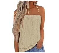 Women's Tube Tops UK Summer Sleeveless Bandeau Tops 2025 Fashion Hollow Out Eyelet Vest Dressy Casual Solid Color Lightweight Blouse Comfy Loose Fit T Shirts