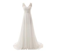 Women's Tulle Long Evening Cocktail Dress Wedding Dress for Brides Off Shoulder One-Shoulder Bride Chiffon Lace Plus Size Lace Wedding Dress Bridal Gown, L-F, White, 10