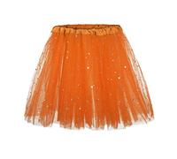 Women's Tulle Tutu Skirt Adult Vintage 1950s Tulle Tutu Skirt for Dress-up Parties Dancing for Women and Teens 3 Layer for Halloween Party Costume (Z3-Orange, One Size)
