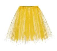 Women's Tulle Tutu Skirt Adult Vintage 1950s Tulle Tutu Skirt for Dress-up Parties Dancing for Women and Teens 3 Layer for Halloween Party Costume (Z1-Yellow, One Size)