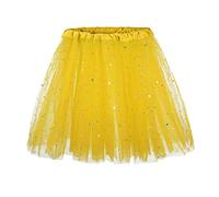 Women's Tulle Tutu Skirt Adult Vintage 1950s Tulle Tutu Skirt for Dress-up Parties Dancing for Women and Teens 3 Layer for Halloween Party Costume (Z3-Yellow, One Size)