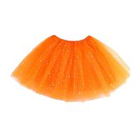 Women's Tulle Tutu Skirt Stars Sequins Tutu Skirt Retro Princess Skirt Ballet Skirt Underskirt Adult Tulle Skirt for Fancy Dress Costumes Carnival Party Festival Celebration Ballet Dance, orange, One