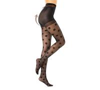 Women's Tummy Control and Butt Lifting Shaping Tights, Polka Dot and Plain, Black and Nude, 20 40 80 DEN, Graduated Compression Pantyhose (UK, Alpha, L, XL, Regular, Regular, BLACK POLKA DOT GRADE)