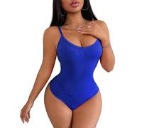 Women's Tummy Control Body Shaper - Seamless Full Body Shapewear Bodysuit for Smoothing & Slimming Under Dresses, Blue, Large
