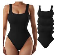 Womens Tummy Control Butt Lift Sculpting Body Shaper Body Suits Mock Turtle Neck Shapewear Underwear 3 Piece(Style1-Large)