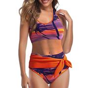 Womens Tummy Control Swimming Costume High Waisted Bikini Sets for Women UK Push up Black Bikini Quick Dry Mastectomy Swimwear 2 Piece Women's Bikini Sets Ladies Swimming Costume Sales