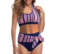 Womens Tummy Control Swimming Costume High Waisted Bikini Sets for Women UK Push up Black Bikini Quick Dry Mastectomy Swimwear 2 Piece Women's Bikini Sets Ladies Swimming Costume Sales