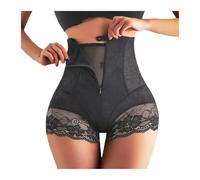 Women's Tummy Tuck Pant Hook Zipper Closure Lace High Waist Tummy Control Shapewear Panty Invisable Slimming Shaping Women Underwear Shaper Panty Women High-Waisted Tummy Control Bodyshaper(Black,XL)