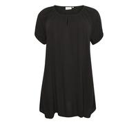 Kaffe Curve Women's Plus-Size Tunic Short Sleeves Round Neck Relaxed Fit, Black Deep, 20