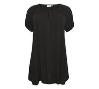 Kaffe Curve Women's Plus-Size Tunic Short Sleeves Round Neck Relaxed Fit, Black Deep, 20