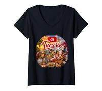 Women's Tunisia North Africa, Mediterranean Coast, Algeria, Libya V-Neck T-Shirt