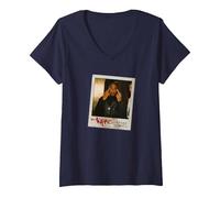 Women's Tupac Official Trust Nobody Polaroid Photo V-Neck T-Shirt, Navy Blue, Large