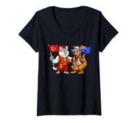 Women's Turkey Australia Flag Turkish Australian Roots Türkiye V-Neck T-Shirt