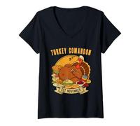 Womens Turkey Coma Est November Funny Thanksgiving Food V-Neck T-Shirt