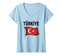 Womens Turkey Pride Turkish Flag V-Neck T-Shirt