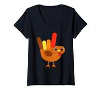 Women's Turkey Sign Language ASL Love Interpreter V-Neck T-Shirt