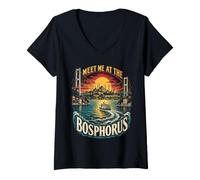 Women's Turkey Türkiye Turk Meet Me At The Bosphorus V-Neck T-Shirt