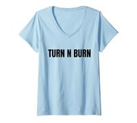 Womens Turn N Burn, put the pedal to the floor V-Neck T-Shirt