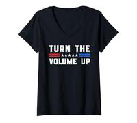 Womens Turn The Volume Up - Funny Zohran Mamdani Mayor NYC Quote V-Neck T-Shirt
