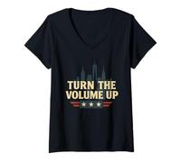 Womens Turn The Volume Up V-Neck T-Shirt