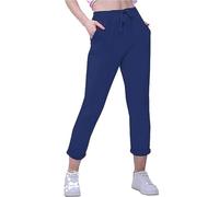 Womens Turn Up Italian Trouser Ladies Full Length Elasticated Waist Plain and Printed Pocket Tie Up Trouser Pants Christmas Wear Casual Wear Fancy Party Xmas Pants Plus Size 8-22