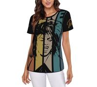 Women's Turner-Rock Singer Tina Tshirts Fashion Crewneck Short Sleeve Tee-Shirts Colorful Graphic Tops Multicoloured XXL