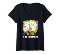 Womens Turning 60 Humour for Midlife Party A Funny 60th Birthday V-Neck T-Shirt